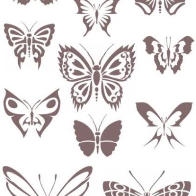 Planche de papillons pochoir mon artisane ref an5482 p