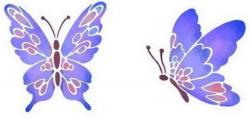 2 papillons mauves