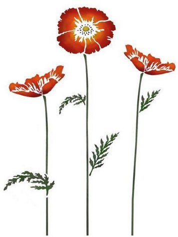 Pochoir 3 coquelicots design fl8008