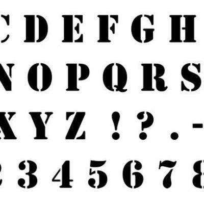 Pochoir alphabet army stencil