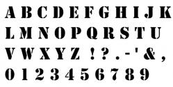 Pochoir alphabet Stencil (Army) plastique 400 microns
