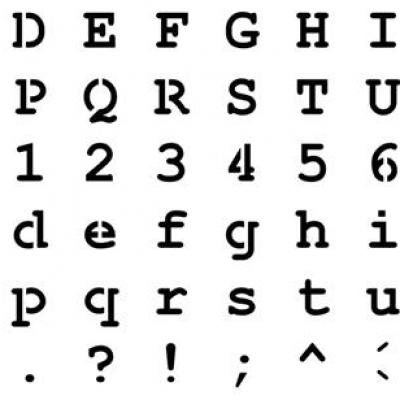 Pochoir alphabet courrier complet 