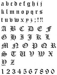 Pochoir alphabet gothique plastique 400 microns