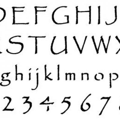 Pochoir alphabet papyrus
