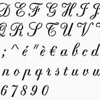 Pochoir alphabet rosa stencil complet