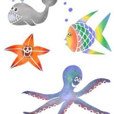 Pochoir animaux marins