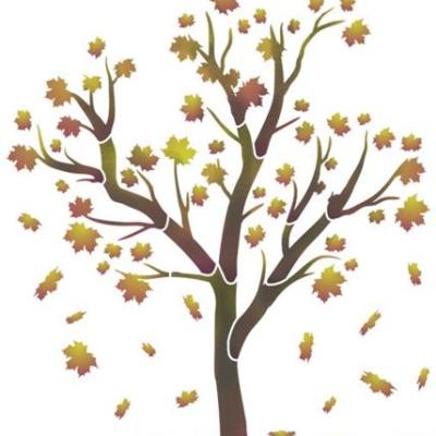 Pochoir arbre en automne