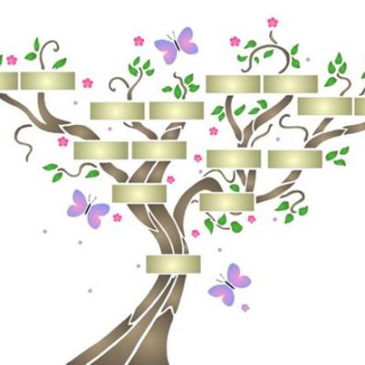 Pochoir arbre genealogique papillons