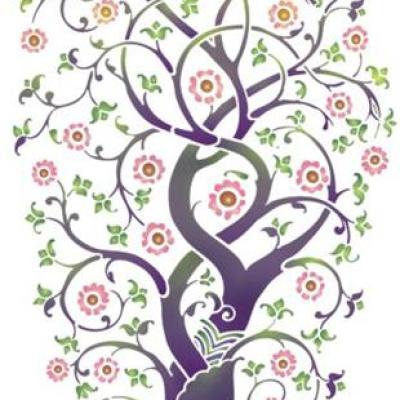 Pochoir arbre original torsade stipo1105
