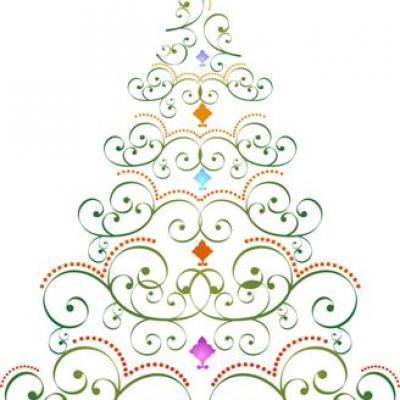 Pochoir beau sapin de noel