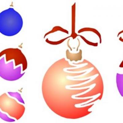 Pochoir boules de noel