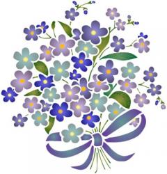 Pochoir Bouquet de fleurs violettes