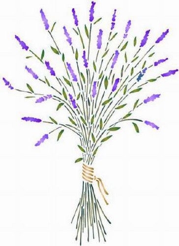 Pochoir bouquet de lavande sticker f801