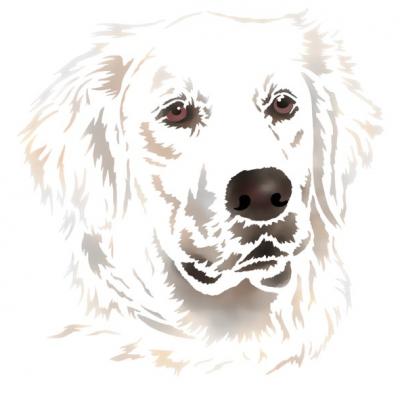 Pochoir chien blanc