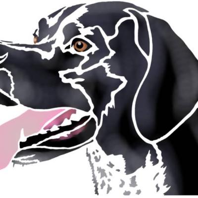 Pochoir chien de chasse
