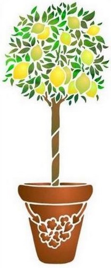 Pochoir citronnier sur tige style pochoir mon artisane