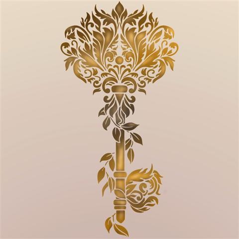 Pochoir cle clef baroque
