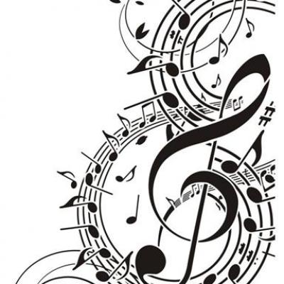 Pochoir cle de sol notes de musique mus1001 