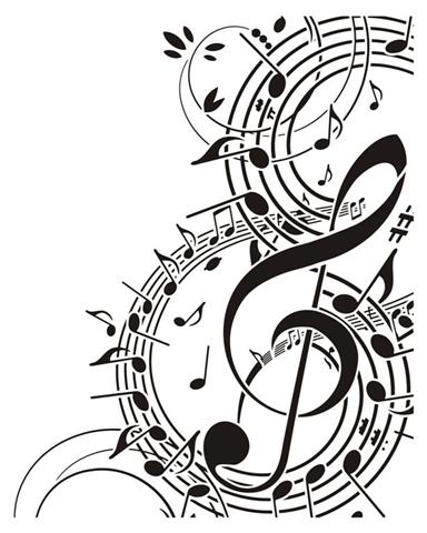 Pochoir cle de sol notes de musique mus1001