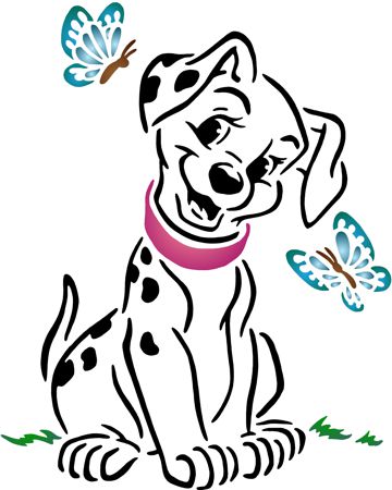 Pochoir dalmatien papillons
