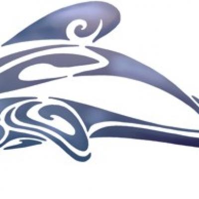 Pochoir dauphin tribal design