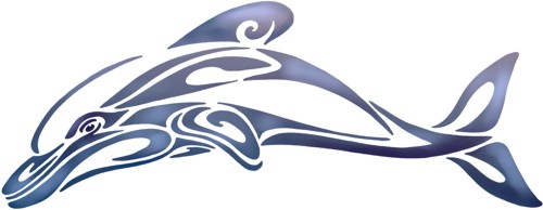 Pochoir dauphin tribal design