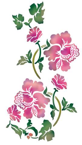 Pochoir de fleurs baroques
