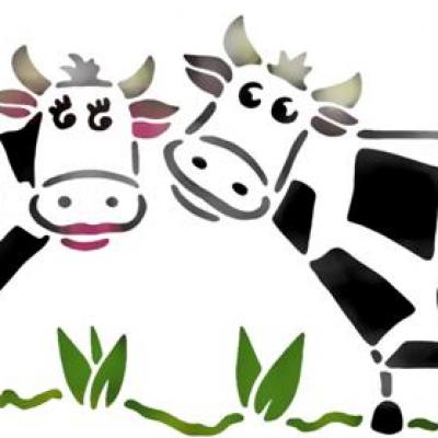 Pochoir de vaches ani4007