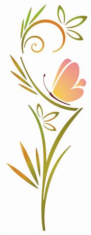 Pochoir fleur et papillon sti320