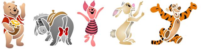 Pochoir frise winnie bourriquet tigrou