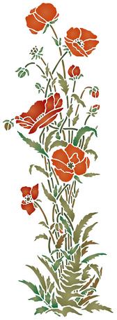 Pochoir grands coquelicots porte fl14009