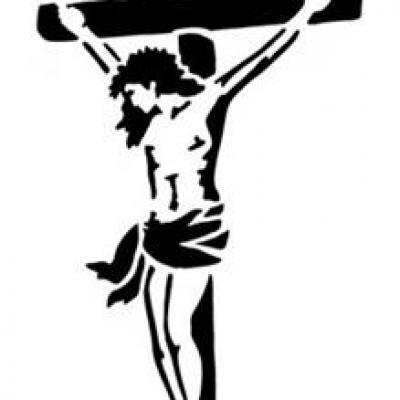 Pochoir jesus sur la croix