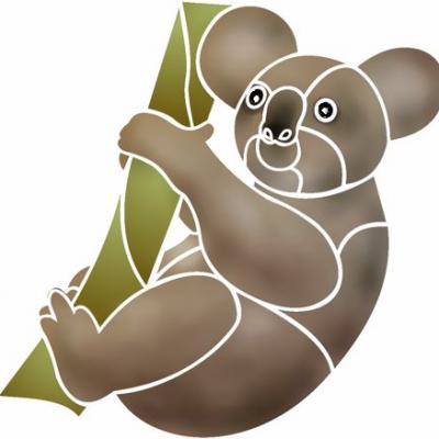 Pochoir koala sur branche