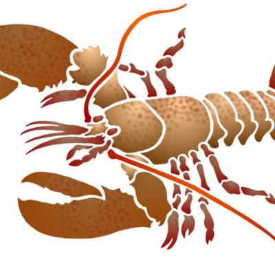 Pochoir langouste homard crustacee a peindre spa051 mon artisane