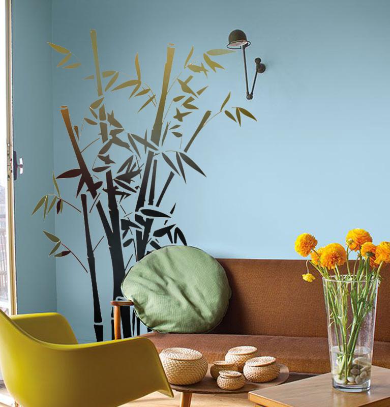 Pochoir mural bambous mon artisane