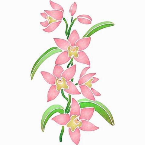 Pochoir orchidee sur tige f013 mon artisane
