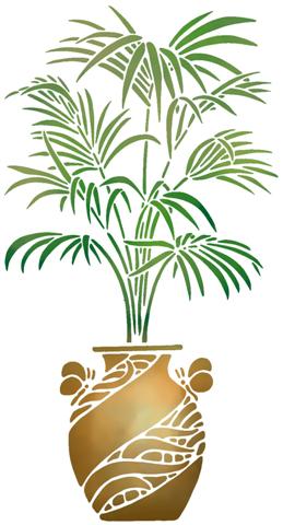 Pochoir palmier en pot plante en pot small 