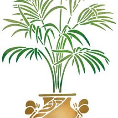 Pochoir palmier en pot plante en pot small 
