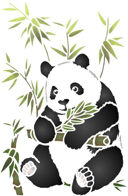 Pochoir panda bambou
