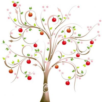 Pochoir pommier design spmu096