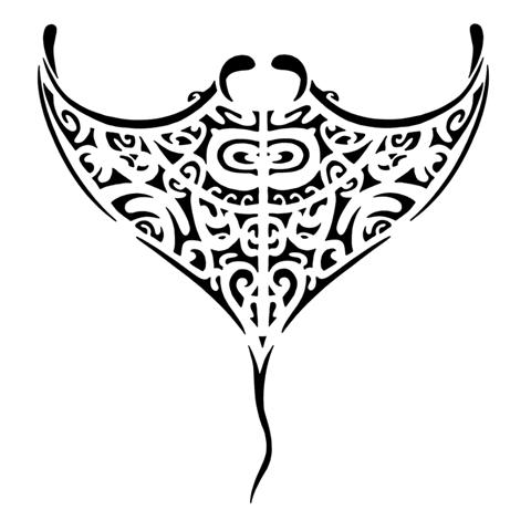 Pochoir raie stylisee ma488955