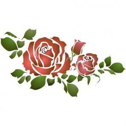 Pochoir roses rouges fl14008