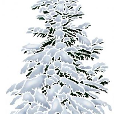 Pochoir sapin de noel enneige