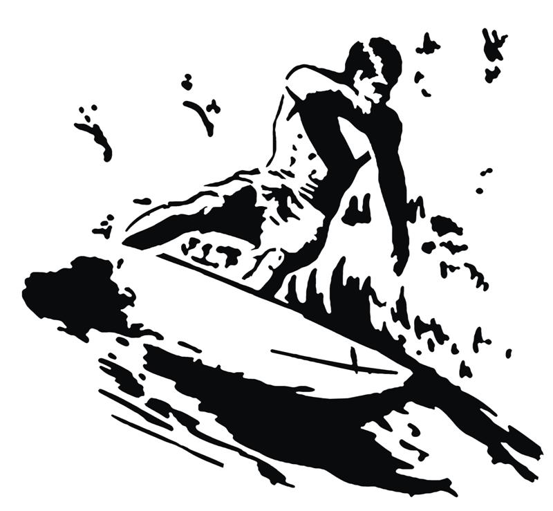 Pochoir surfeur monartisane