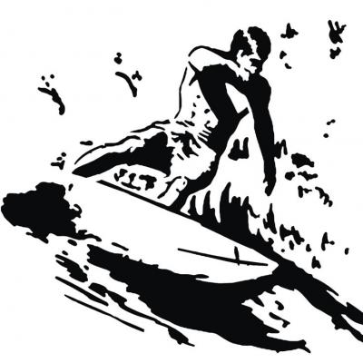 Pochoir surfeur monartisane