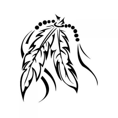 Pochoir tatouage plumes indiennes