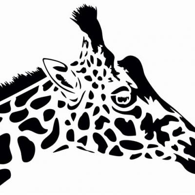 Pochoir tete de girafe
