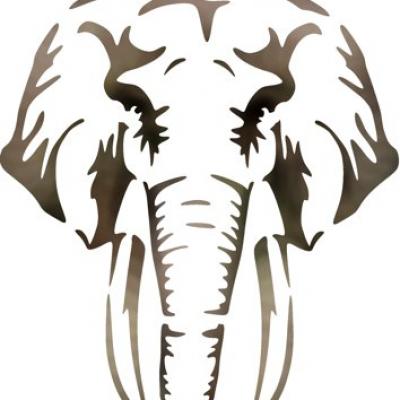 Pochoir tete elephant