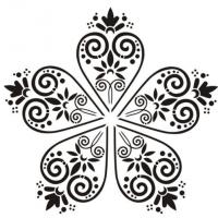 Pochoir volutes orientale cinq branches mandala etoile a peindre mon artisane