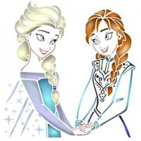 Reine des neiges elsa et anna pochoir mon artisane couleur medium small 